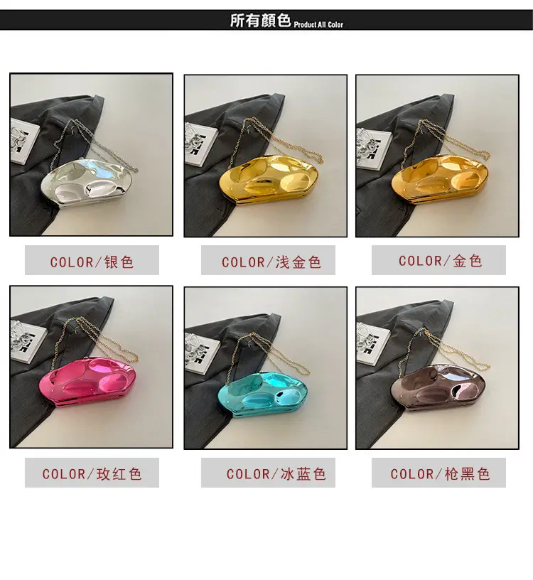Gold Acrylic Stone Clutch Bag for Women — feature 3