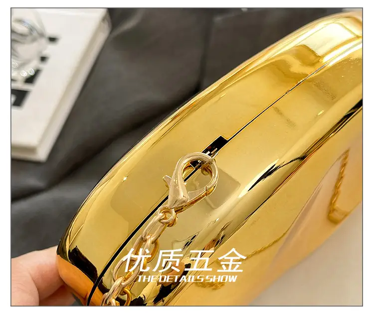 Gold Acrylic Stone Clutch Bag for Women — feature 6
