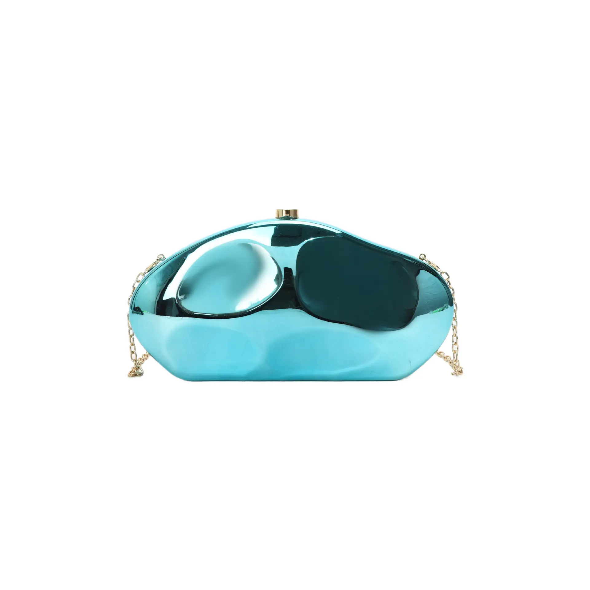 Gold Acrylic Stone Clutch Bag for Women - Image 2