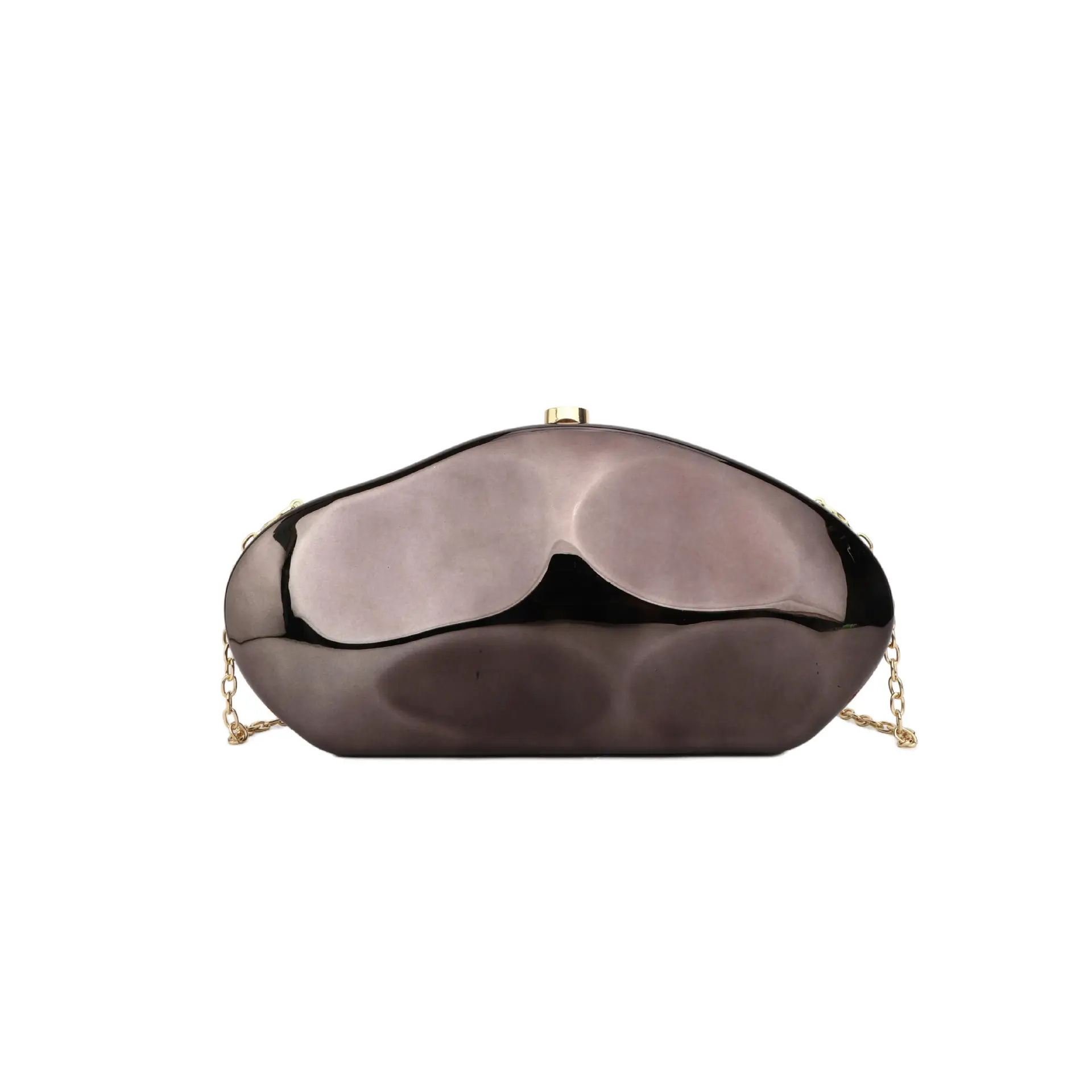 Gold Acrylic Stone Clutch Bag for Women - Image 3
