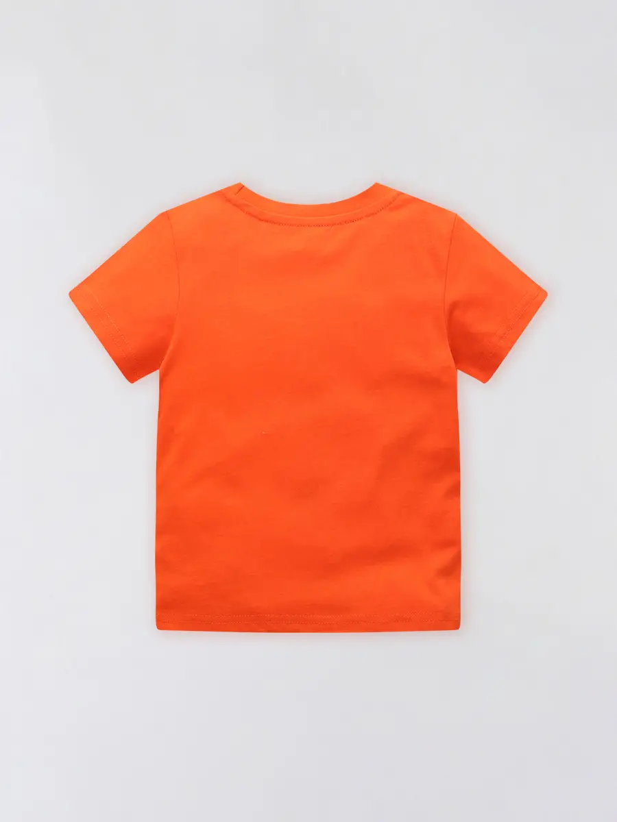 2025 Kids Cartoon Car T-Shirt Orange Short Sleeve - Image 3