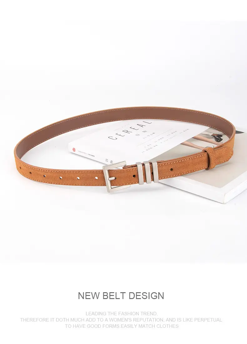 Women's Red Frosted Anti-velvet Belt — feature 13