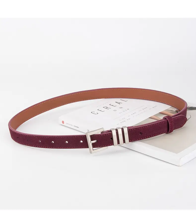 Women's Red Frosted Anti-velvet Belt — feature 15