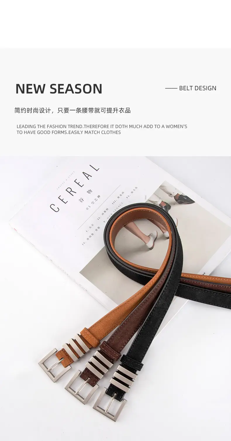 Women's Red Frosted Anti-velvet Belt — feature 4