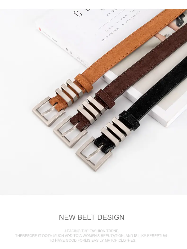 Women's Red Frosted Anti-velvet Belt — feature 9