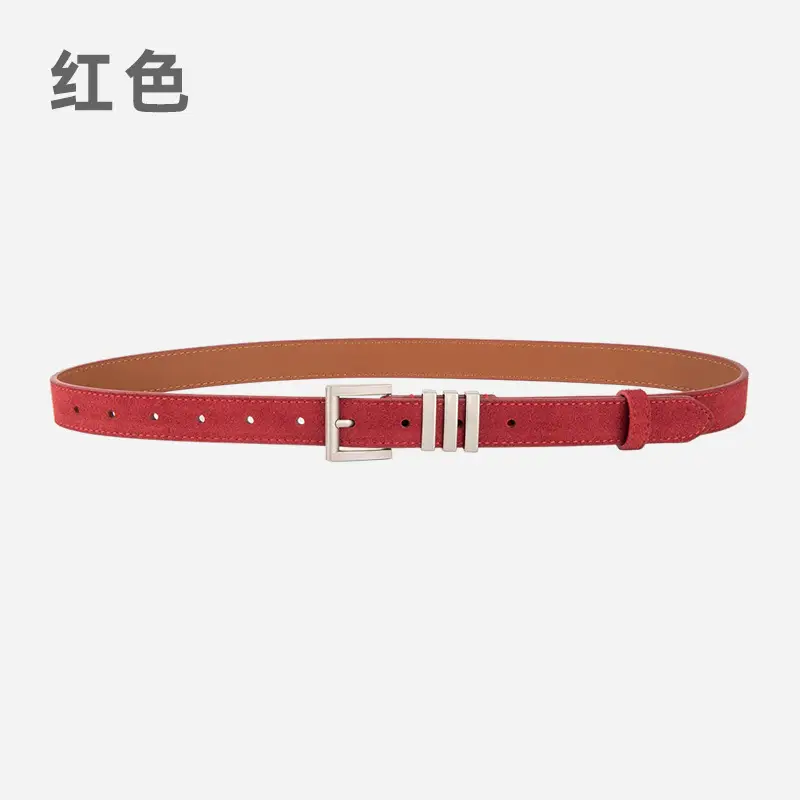 Women's Red Frosted Anti-velvet Belt - Image 2