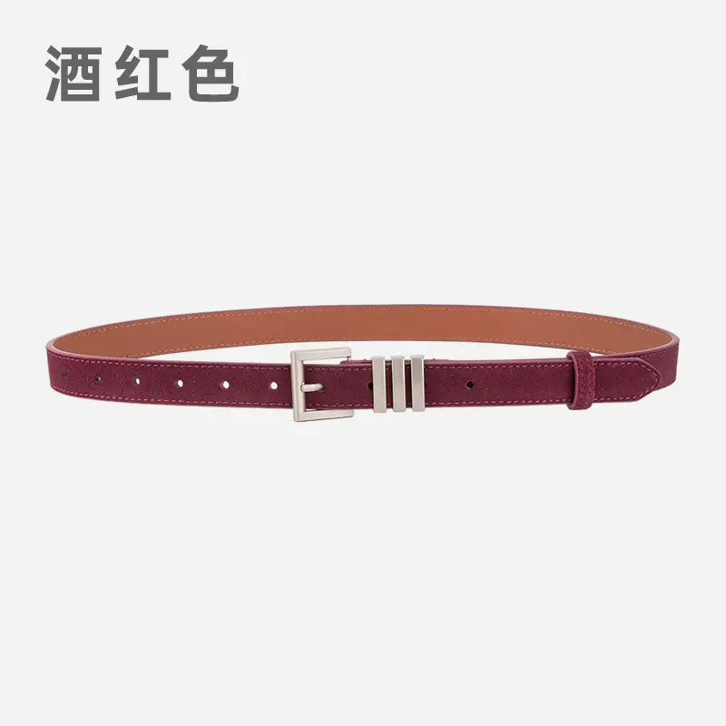 Women's Red Frosted Anti-velvet Belt - Image 4