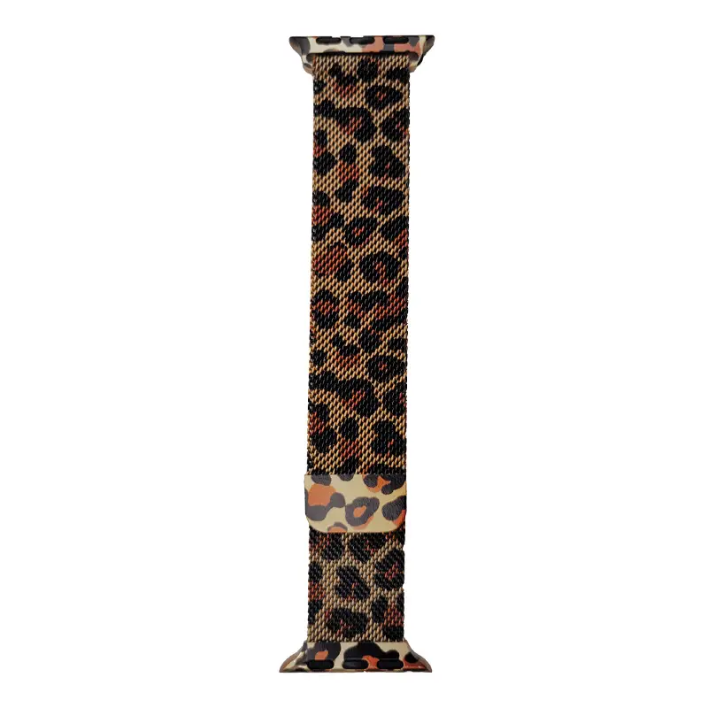 Milanese Leopard Print Premium Magnetic Applicable Applewatch Apple Watch Strap S10iwatch Strap