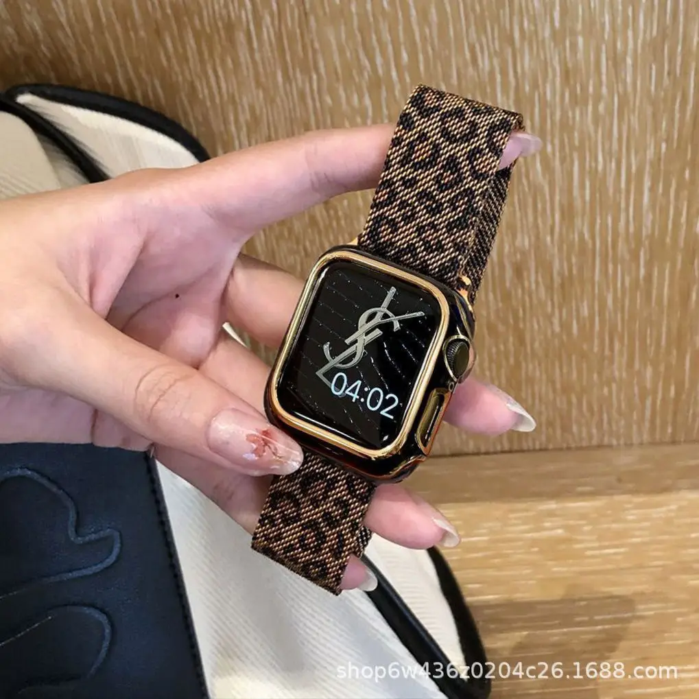 Milanese Leopard Print Premium Magnetic Applicable Applewatch Apple Watch Strap S10iwatch Strap — feature 4