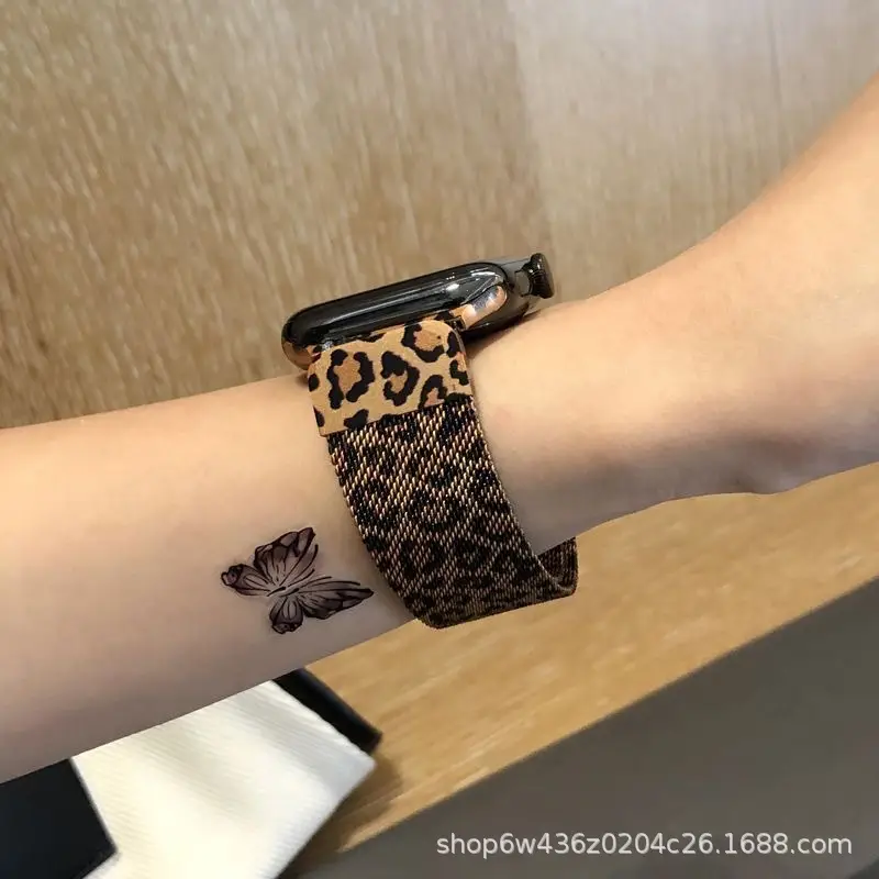 Milanese Leopard Print Premium Magnetic Applicable Applewatch Apple Watch Strap S10iwatch Strap — feature 6