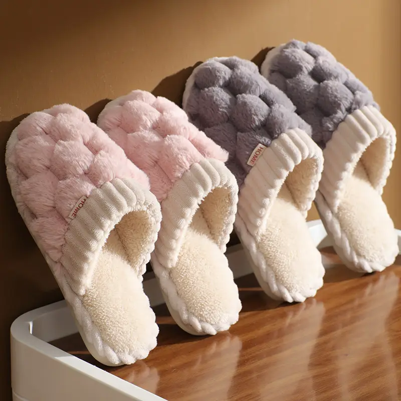 Cixi Cotton Slippers Women's Winter Home Spring and Autumn Indoor Warm Non-slip Home Winter Couple's Fur Plush Men - Image 14