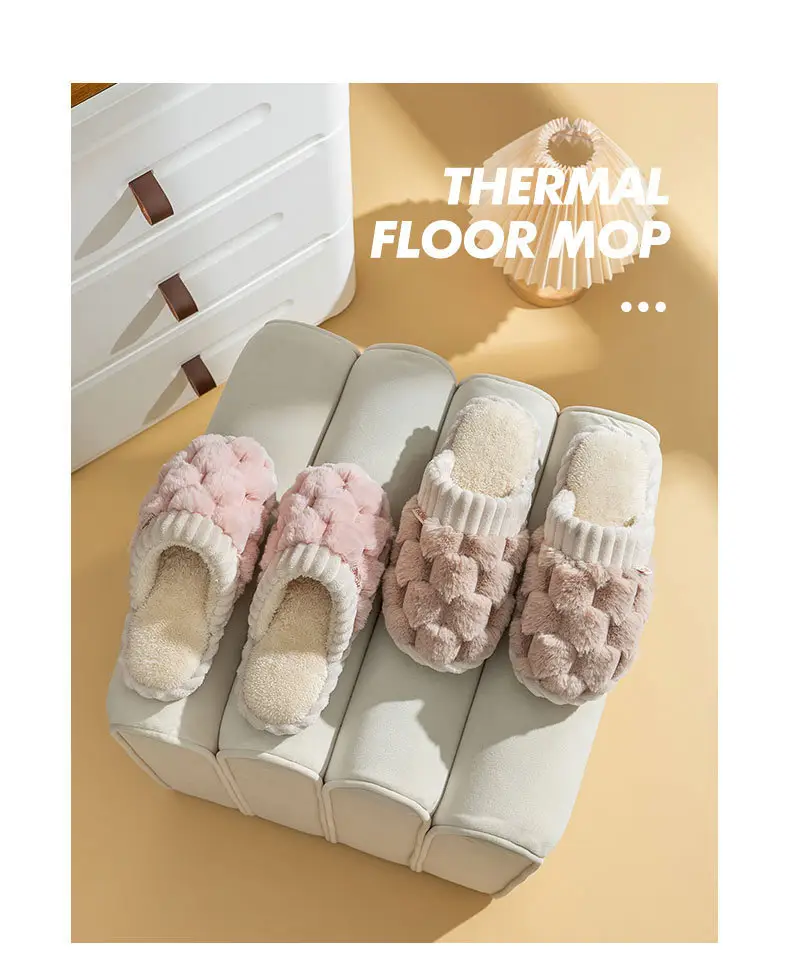 Cixi Cotton Slippers Women's Winter Home Spring and Autumn Indoor Warm Non-slip Home Winter Couple's Fur Plush Men — feature 18