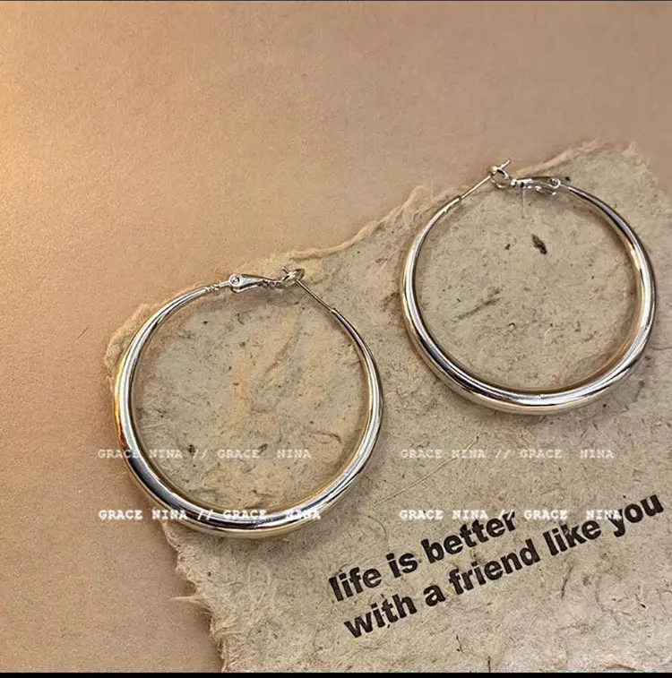 Silver Round Earrings for Women 2024 New Arrival - Image 38