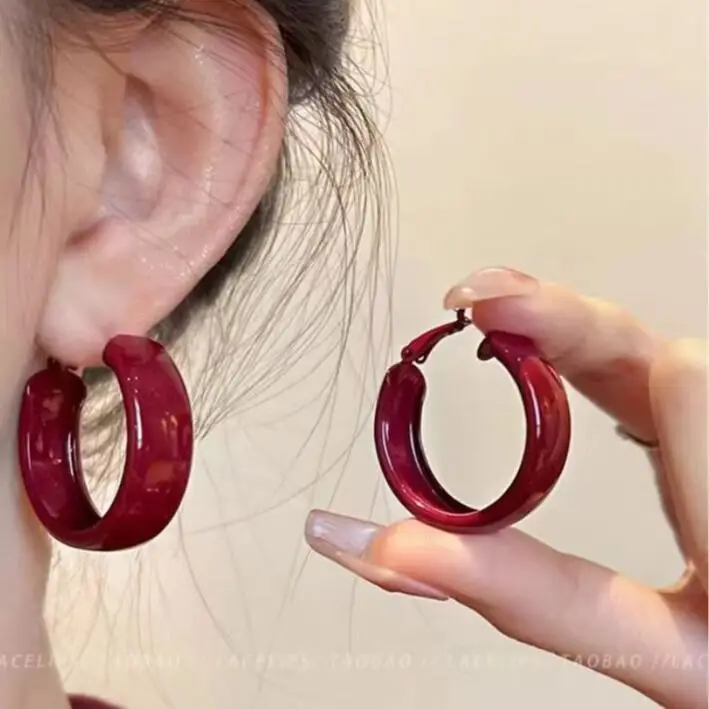 Silver Round Earrings for Women 2024 New Arrival - Image 9