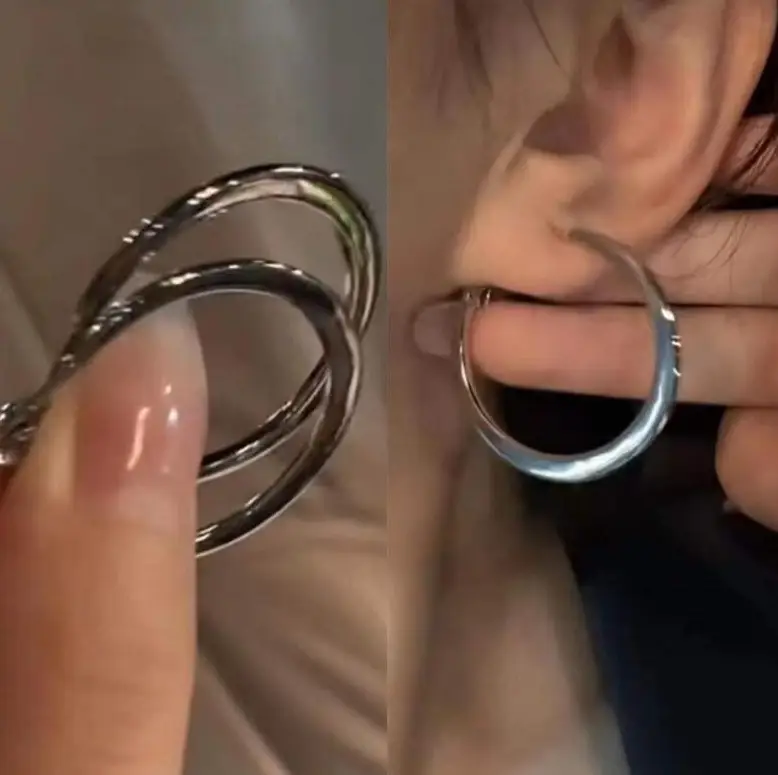 Silver Round Earrings for Women 2024 New Arrival - Image 19