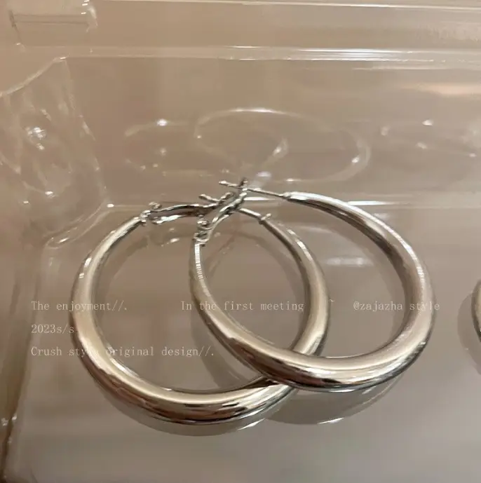 Silver Round Earrings for Women 2024 New Arrival - Image 3