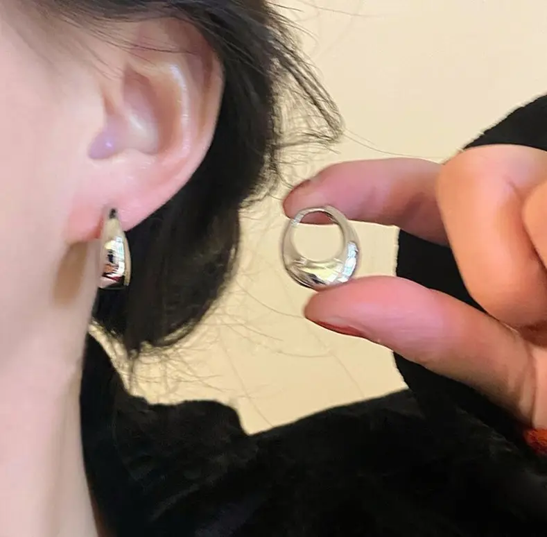 Silver Round Earrings for Women 2024 New Arrival - Image 30