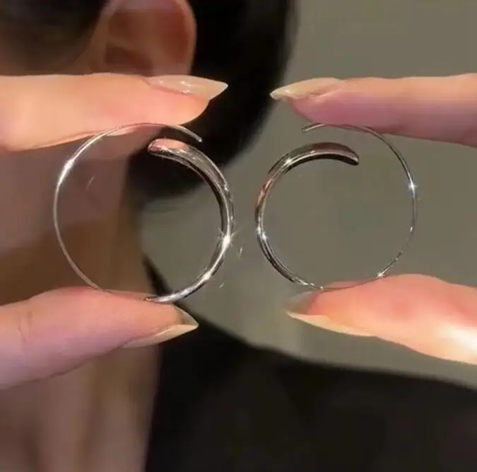 Silver Round Earrings for Women 2024 New Arrival - Image 33