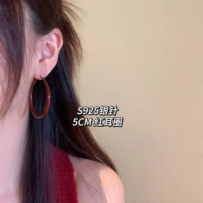 Silver Round Earrings for Women 2024 New Arrival - Image 8