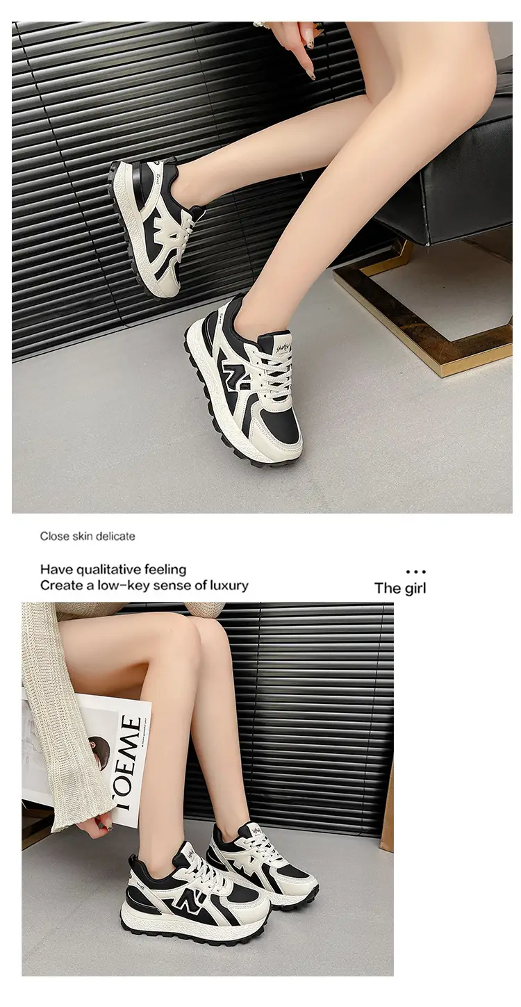 Forrest Gump Shoes for Women 2025 Autumn Daddy New Thick-Soled Breathable Leather Versatile Sports Casual Shoes Casual Sports Shoes for Women — feature 11