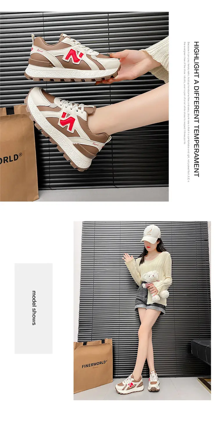 Forrest Gump Shoes for Women 2025 Autumn Daddy New Thick-Soled Breathable Leather Versatile Sports Casual Shoes Casual Sports Shoes for Women — feature 12