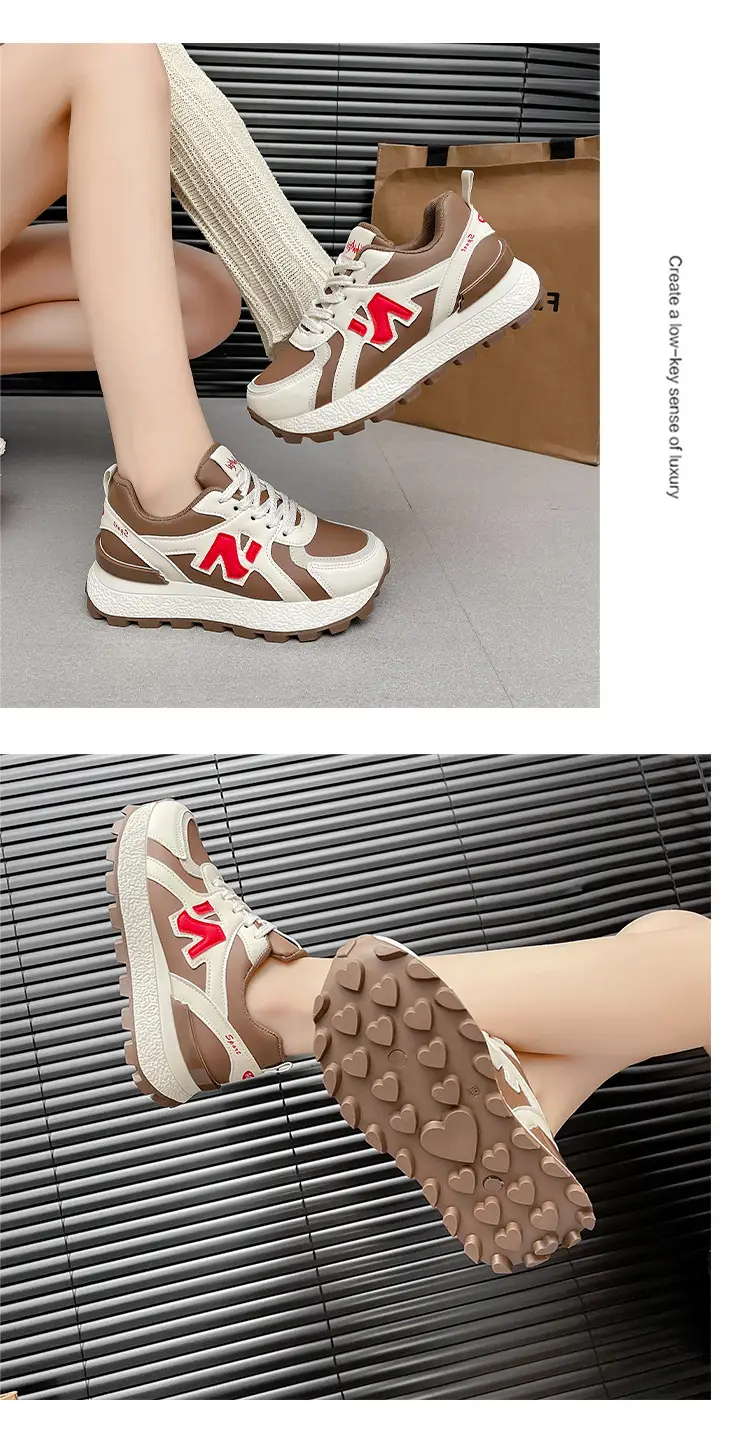 Forrest Gump Shoes for Women 2025 Autumn Daddy New Thick-Soled Breathable Leather Versatile Sports Casual Shoes Casual Sports Shoes for Women — feature 13