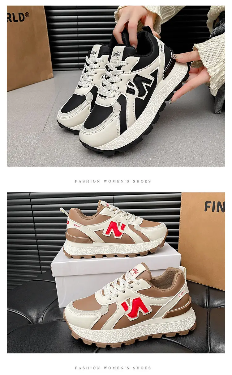 Forrest Gump Shoes for Women 2025 Autumn Daddy New Thick-Soled Breathable Leather Versatile Sports Casual Shoes Casual Sports Shoes for Women — feature 18