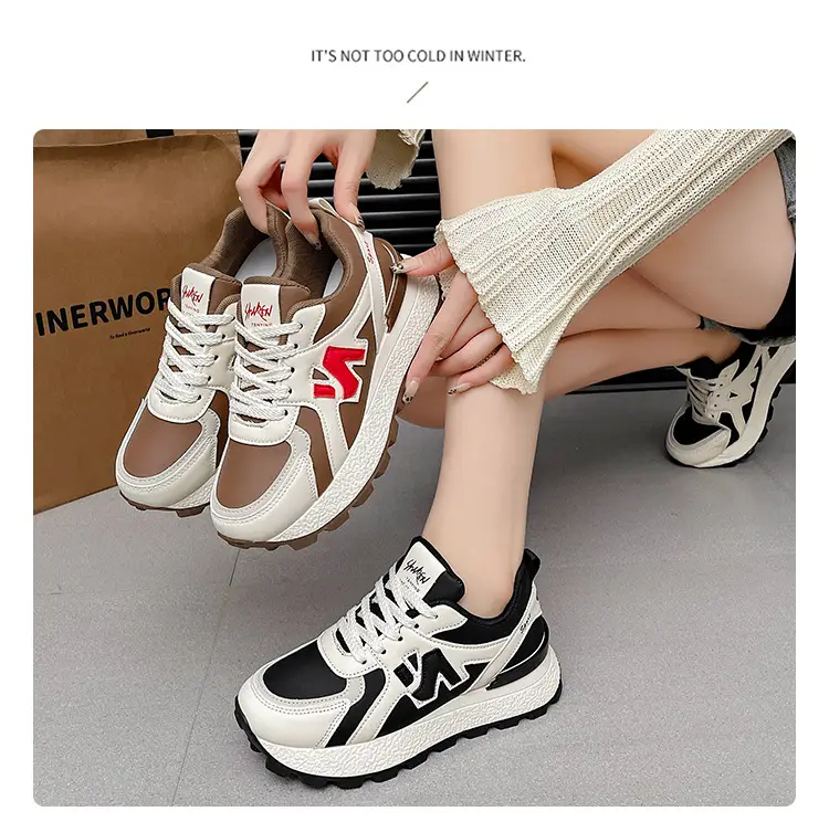 Forrest Gump Shoes for Women 2025 Autumn Daddy New Thick-Soled Breathable Leather Versatile Sports Casual Shoes Casual Sports Shoes for Women — feature 2