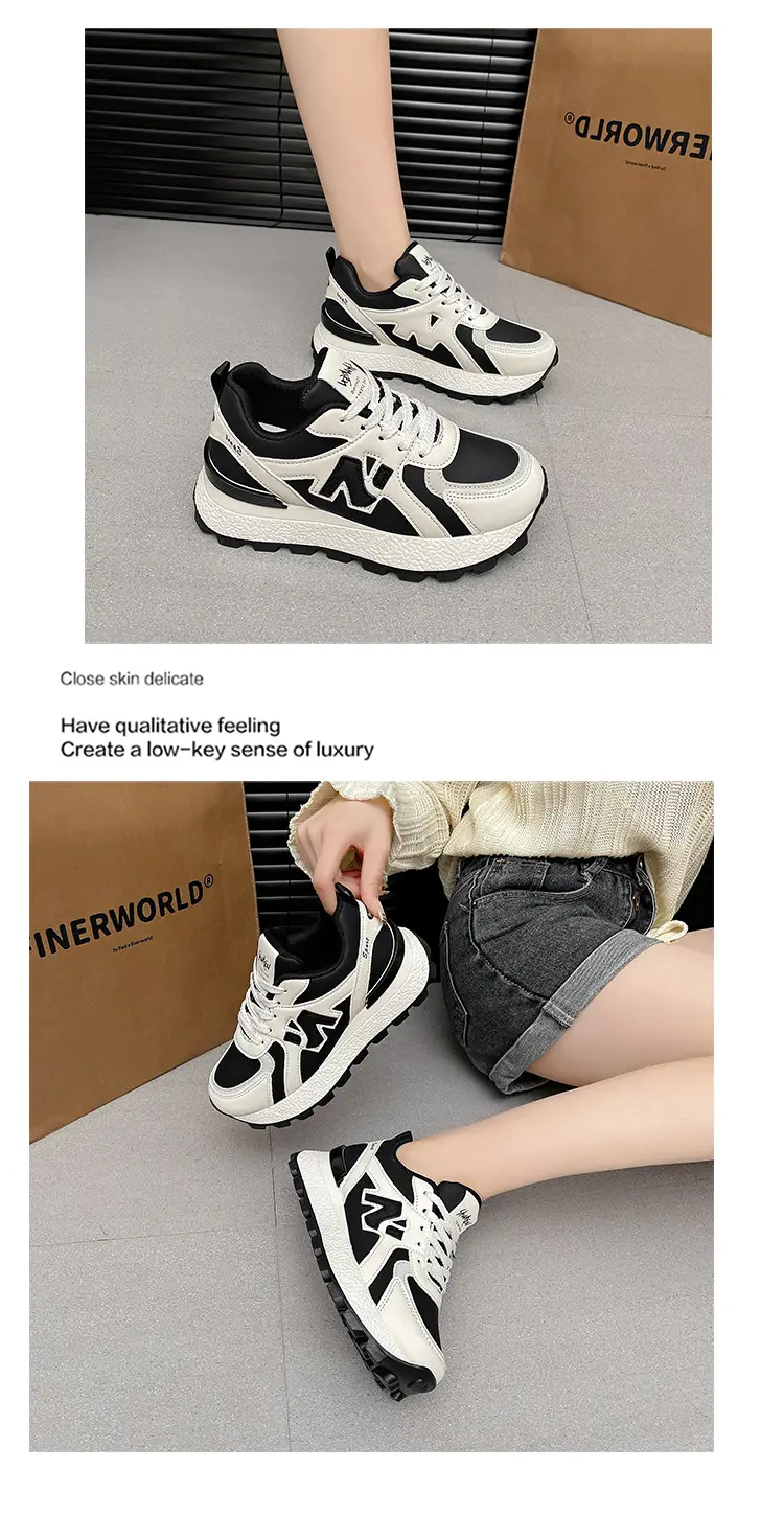 Forrest Gump Shoes for Women 2025 Autumn Daddy New Thick-Soled Breathable Leather Versatile Sports Casual Shoes Casual Sports Shoes for Women — feature 9