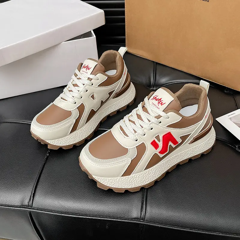 Forrest Gump Shoes for Women 2025 Autumn Daddy New Thick-Soled Breathable Leather Versatile Sports Casual Shoes Casual Sports Shoes for Women - Image 2