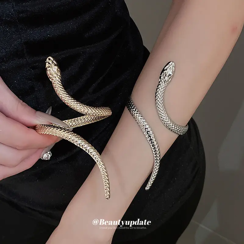 Gold Snake Bracelet Ring Set for Women - Image 5