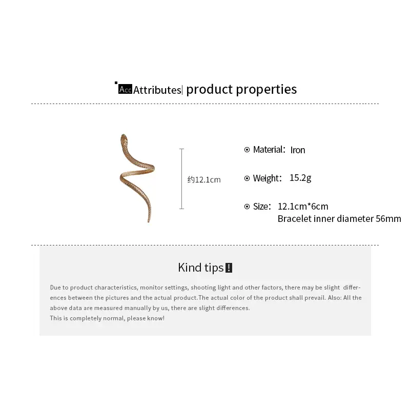 Gold Snake Bracelet Ring Set for Women — feature 4