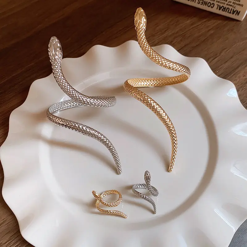 Gold Snake Bracelet Ring Set for Women — feature 5