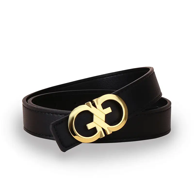 Women's White Leather Belt with Gold GG Buckle - Image 11