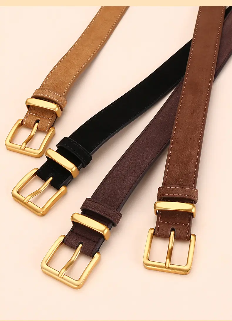 Women's Suede Belt with Gold Buckle 27-33码 — feature 19