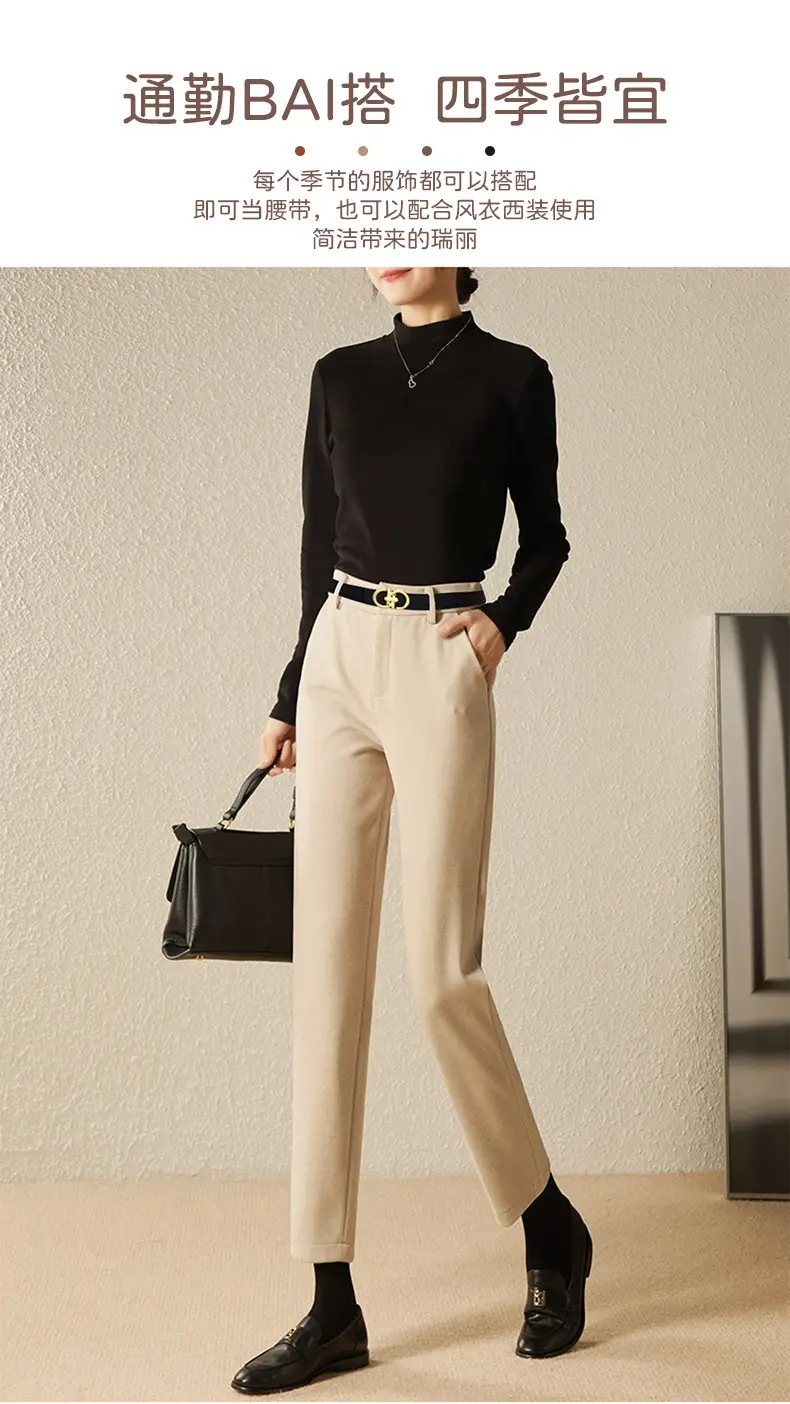 Women's White Leather Belt with Gold Buckle — feature 4