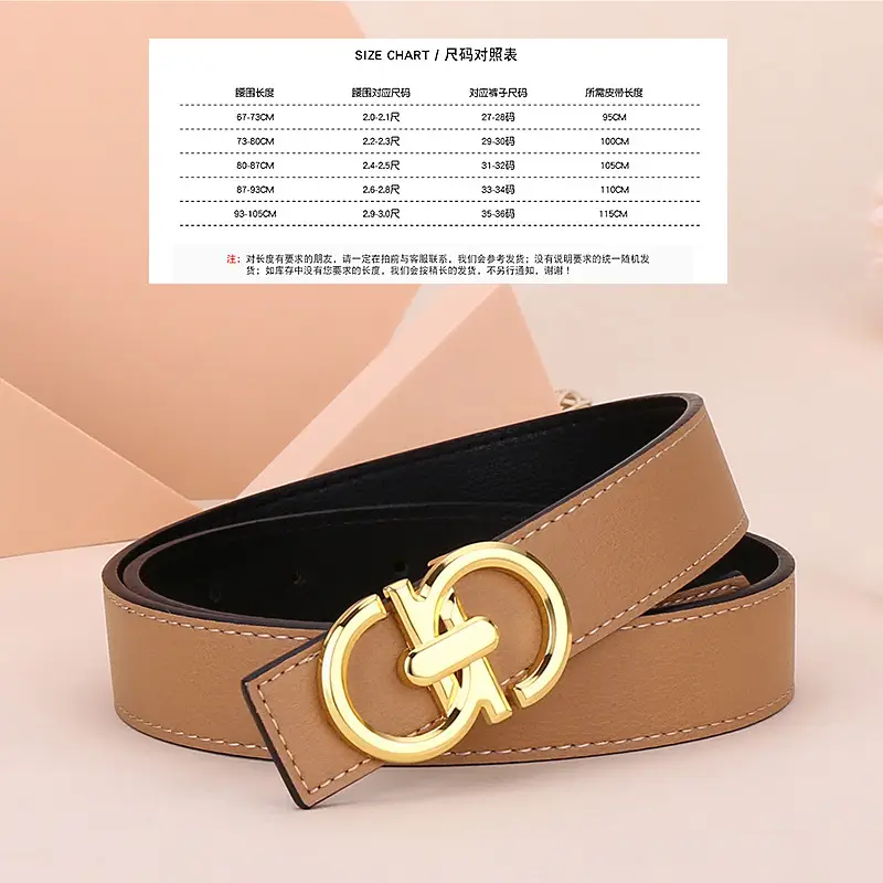 Women's White Leather Belt with Gold Buckle - Image 3