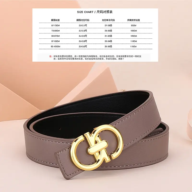 Women's White Leather Belt with Gold Buckle - Image 5