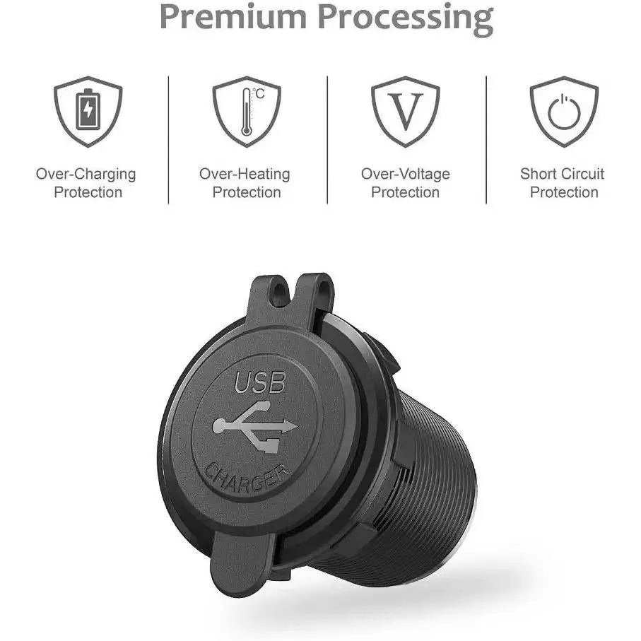 Smart QC3.0 Car USB PD Charging Port for Motorcycle & Mobile Phone - Image 6