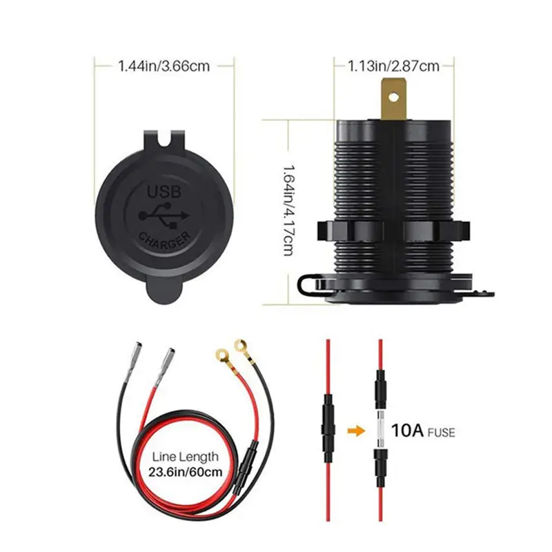 Smart QC3.0 Car USB PD Charging Port for Motorcycle & Mobile Phone - Image 7