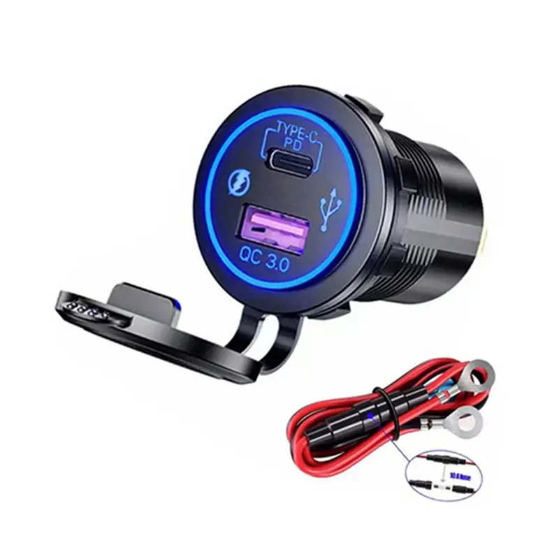 Smart QC3.0 Car USB PD Charging Port for Motorcycle & Mobile Phone - Image 8