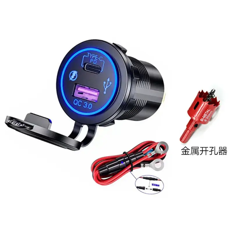 Smart QC3.0 Car USB PD Charging Port for Motorcycle & Mobile Phone - Image 3