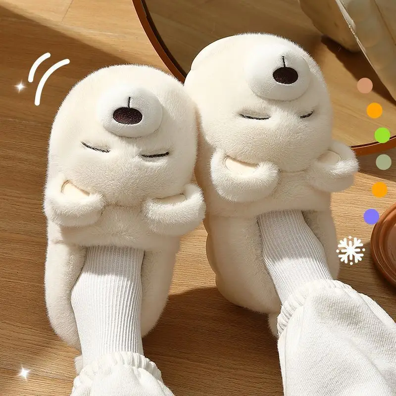 Cotton Slippers Women's Winter Indoor Home 2024 New Cartoon Warm Thick Bottom Non-slip Plush Slippers for Couple Men - Image 10