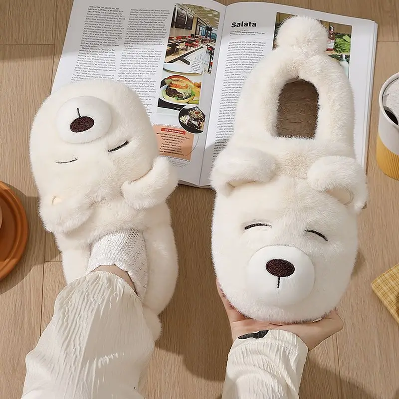 Cotton Slippers Women's Winter Indoor Home 2024 New Cartoon Warm Thick Bottom Non-slip Plush Slippers for Couple Men - Image 12