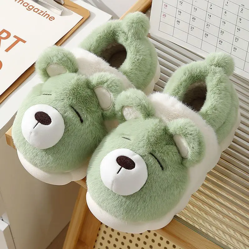 Cotton Slippers Women's Winter Indoor Home 2024 New Cartoon Warm Thick Bottom Non-slip Plush Slippers for Couple Men - Image 7