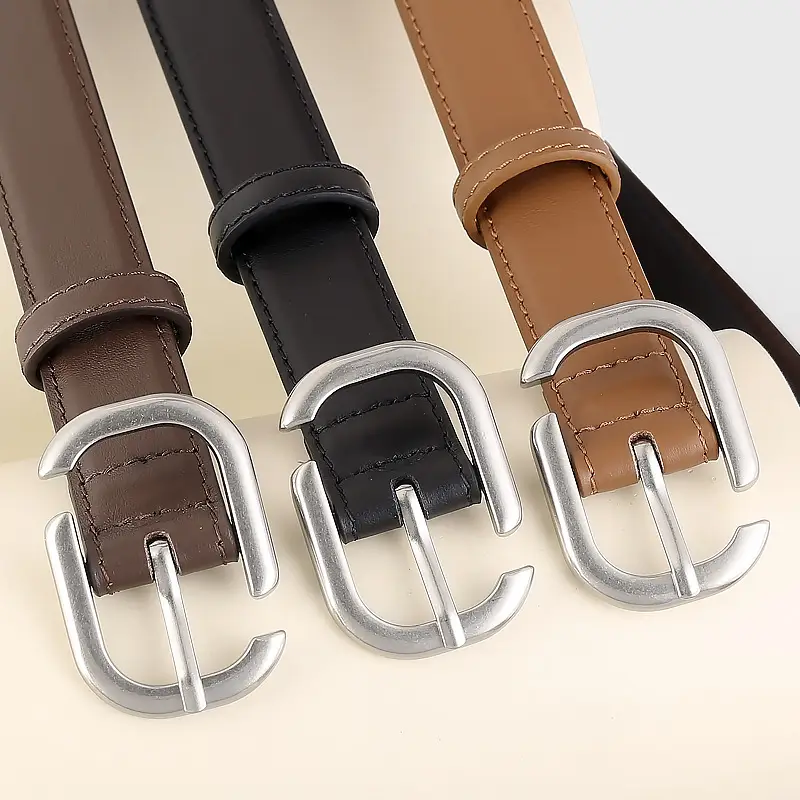 Ladies Genuine Leather Belt with Square Buckle - Image 4