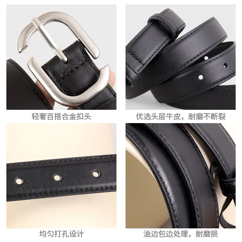 Ladies Genuine Leather Belt with Square Buckle - Image 6