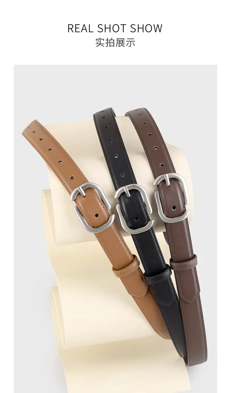 Ladies Genuine Leather Belt with Square Buckle — feature 14