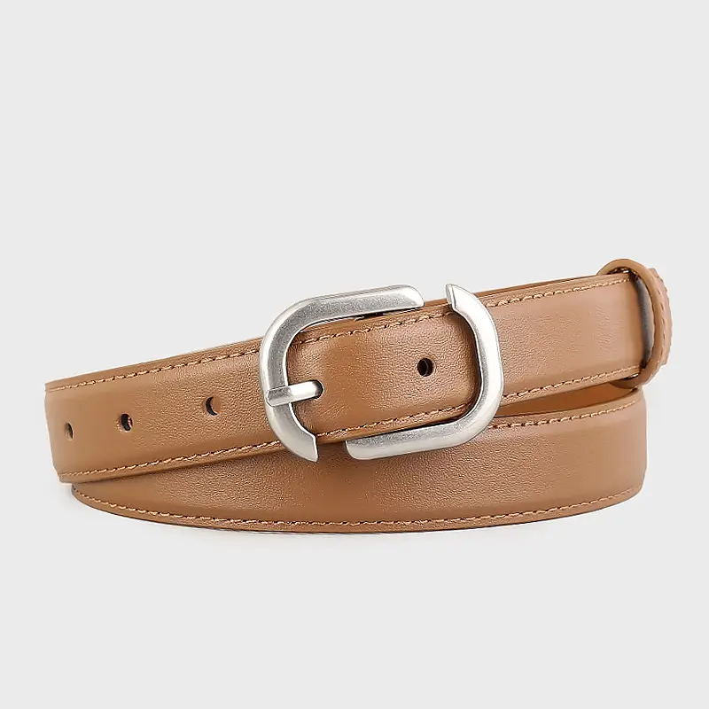 Ladies Genuine Leather Belt with Square Buckle - Image 2