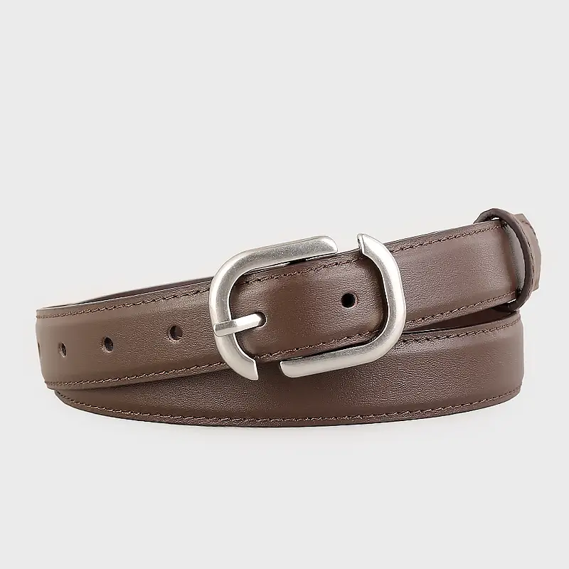 Ladies Genuine Leather Belt with Square Buckle - Image 3